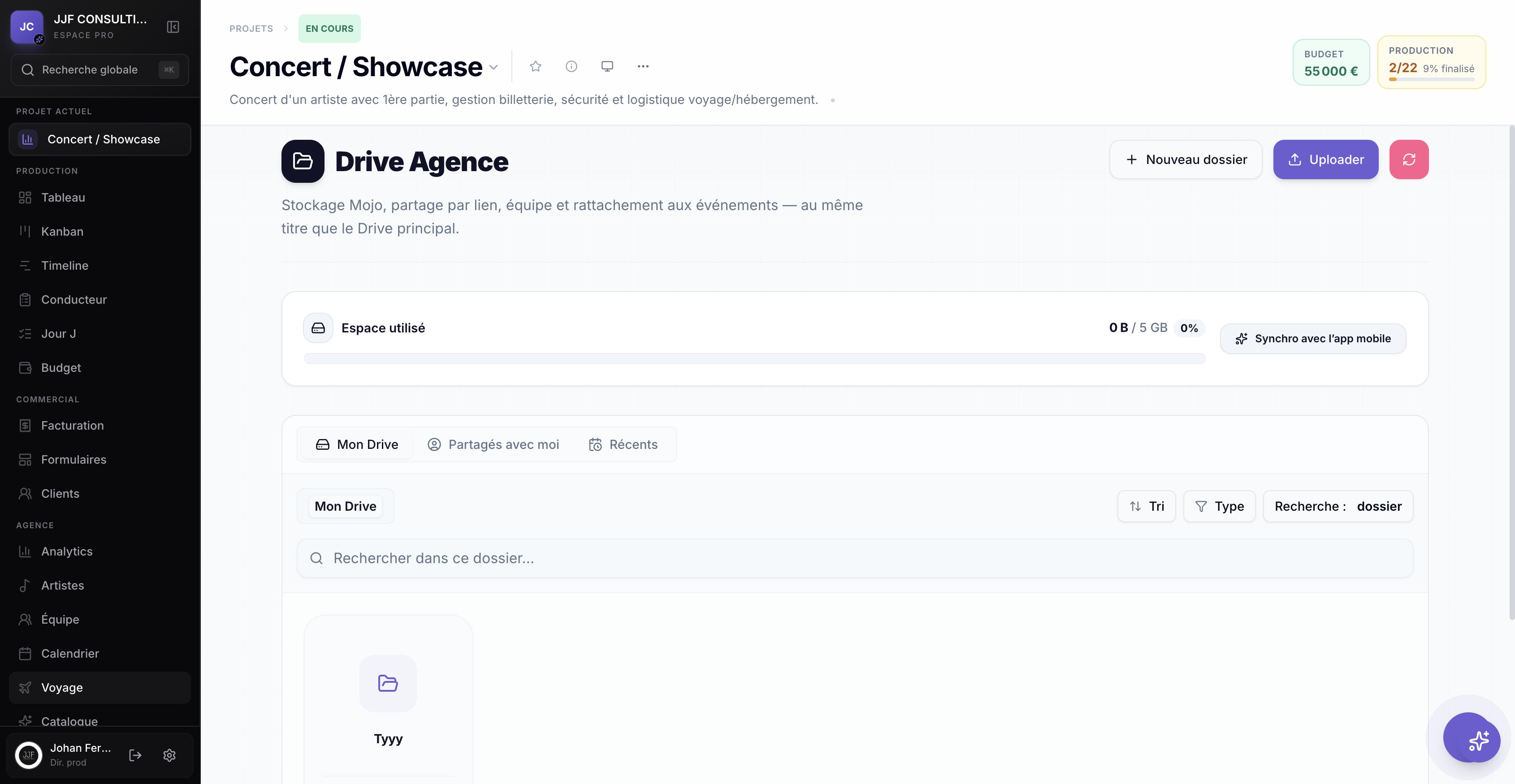 Espace de stockage drive agence