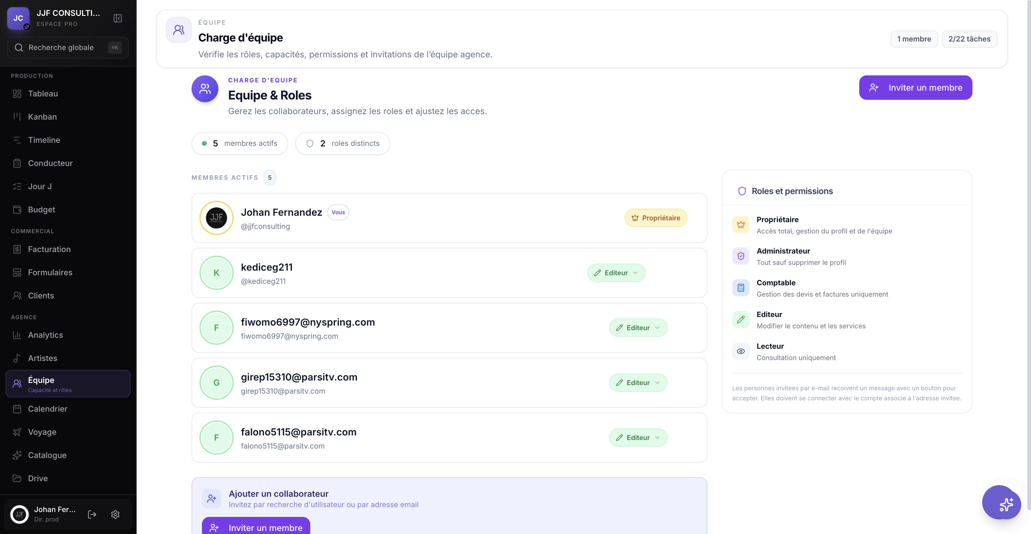 Gestion de l'équipe agence